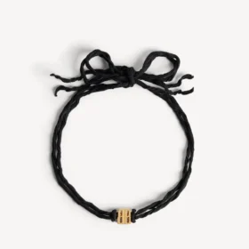Nano-lint-bb-choker voor dames in zwart/glanzend goud