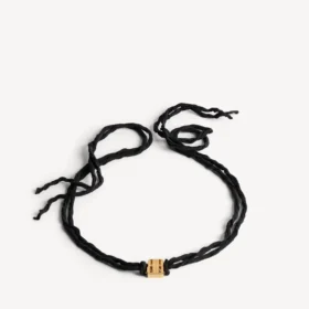 Nano-lint-bb-choker voor dames in zwart/glanzend goud