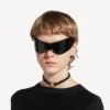 Nano-lint-bb-choker voor dames in zwart/glanzend goud
