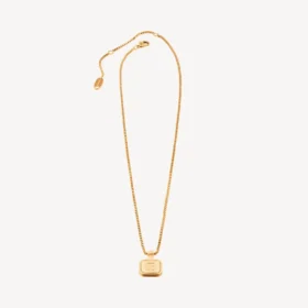 Nano vierkante lange ketting in goud