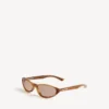 Neo ronde zonnebril in blond gestreept havana