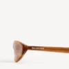 Neo ronde zonnebril in blond gestreept havana