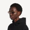 Neo ronde zonnebril in blond gestreept havana