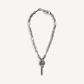 Neverlost dunne herenketting in antiek zilver