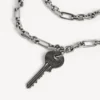 Neverlost dunne herenketting in antiek zilver