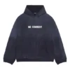 No Comment-hoodie met wijde pasvorm “Navy Blue” 674986TLVG43967