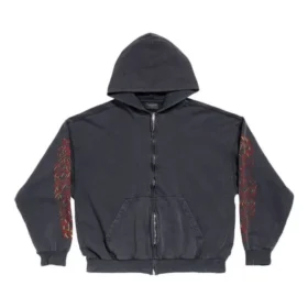 Offshore hoodie met rits, medium pasvorm “Black Faded” 770939TPVM91568