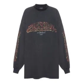 Offshore T-shirt met lange mouwen, oversized “Black Faded” 739027TPVM81568