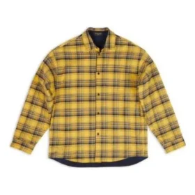 Omkeerbaar oversized overhemd met ruitmotief “Yellow Blue” 720105TNM277660