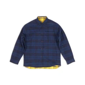 Omkeerbaar oversized overhemd met ruitmotief “Yellow Blue” 720105TNM277660