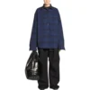 Omkeerbaar oversized overhemd met ruitmotief “Yellow Blue” 720105TNM277660