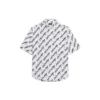 Overal gekrabbeld shirt met korte mouwen “Wit Zwart” 681702TLLJ49040
