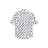 Overal gekrabbeld shirt met korte mouwen “Wit Zwart” 681702TLLJ49040
