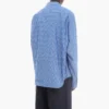 Overal met logo bedrukt overhemd met krijtstreep en lange mouwen “Blue” 662983TGLB95531