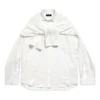 Overhemd met geknoopte mouwen, oversized “White” 768553TPO359000
