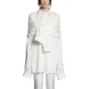 Overhemd met geknoopte mouwen, oversized “White” 768553TPO359000