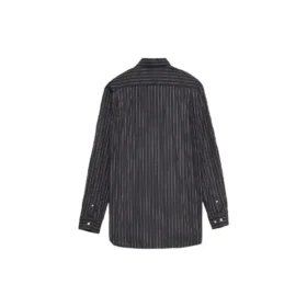 Overhemd met logo op de borst, krijtstreep en knopen “Black” 583989TGM041070