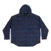 Overshirt met capuchon en ruitmotief “Blue Navy” 720109TNM354202