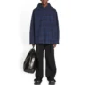 Overshirt met capuchon en ruitmotief “Blue Navy” 720109TNM354202