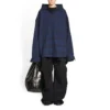 Overshirt met capuchon en ruitmotief “Blue Navy” 720109TNM354202