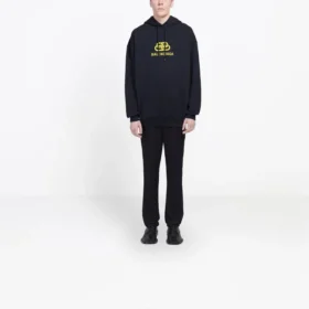 Oversized BB-hoodie met interlock-stof “Zwart Geel” 578138TEV191361