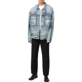 Oversized Cut-Up Ring-Denim-jas “Blauw” 697779TMW264437