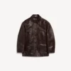 Oversized damescarcoat in koffiekleur