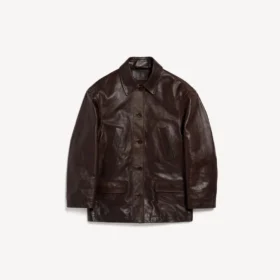 Oversized damescarcoat in koffiekleur