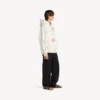 Oversized herenhoodie met rits en capuchon in de kleur crème