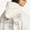 Oversized herenhoodie met rits en capuchon in de kleur crème