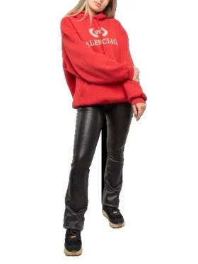 Oversized hoodie van katoen met BB-logo “Red” 547765TCV316400