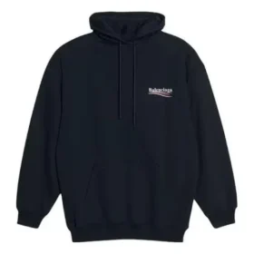 Oversized Hoodie with embroidered Political Campaign “Black White” 620947TKVI91070