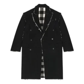 Oversized jas met ruwe randen en buffalo-ruitpatroon “Black White” 704487TMU181070