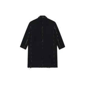 Oversized jas met ruwe randen en buffalo-ruitpatroon “Black White” 704487TMU181070