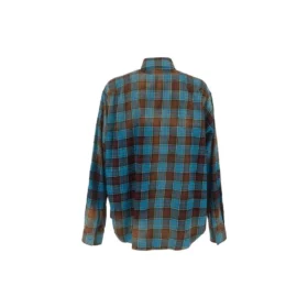 Oversized overhemd met lange mouwen en ruitmotief van flanel “Blue Red” 715030TMM116305