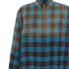 Oversized overhemd met lange mouwen en ruitmotief van flanel “Blue Red” 715030TMM116305