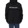 Oversized parka van technische stof met jersey-inzetstuk “Black” 746450TOO321000