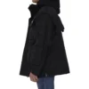 Oversized parka van technische stof met jersey-inzetstuk “Black” 746450TOO321000