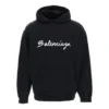 Oversized popover-hoodie met scriptlogo “Black White” 674986TMVB51070