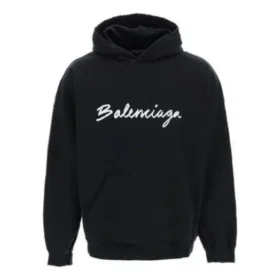 Oversized popover-hoodie met scriptlogo “Black White” 674986TMVB51070