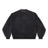 Oversized sweatshirt met ronde hals en piercings “Black Faded” 762718TPVD91055