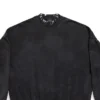 Oversized sweatshirt met ronde hals en piercings “Black Faded” 762718TPVD91055
