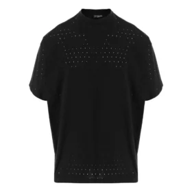 Oversized T-shirt met ronde hals van mesh “Zwart” 694576TMVD41000