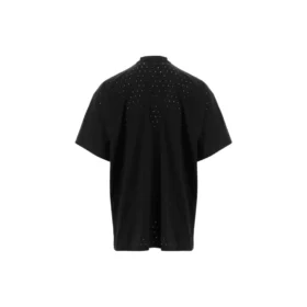 Oversized T-shirt met ronde hals van mesh “Zwart” 694576TMVD41000