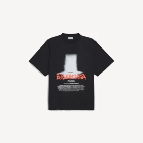 Oversized T-shirt ‘The Door’ voor heren in zwart