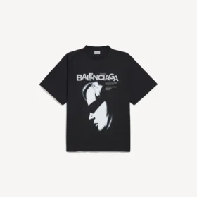 Oversized T-shirt voor heren met ‘Lady in Shades’-print in zwart