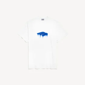 Oversized T-shirt voor heren met ‘wet brush’-print in wit