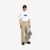 Oversized T-shirt voor heren met ‘wet brush’-print in wit