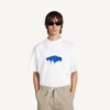 Oversized T-shirt voor heren met ‘wet brush’-print in wit