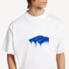 Oversized T-shirt voor heren met ‘wet brush’-print in wit